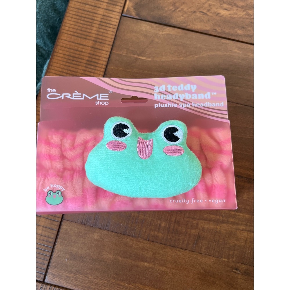 The Creme Shop 3D Teddy Headband Plushie Spa Headband Frog Pink‎ Green New